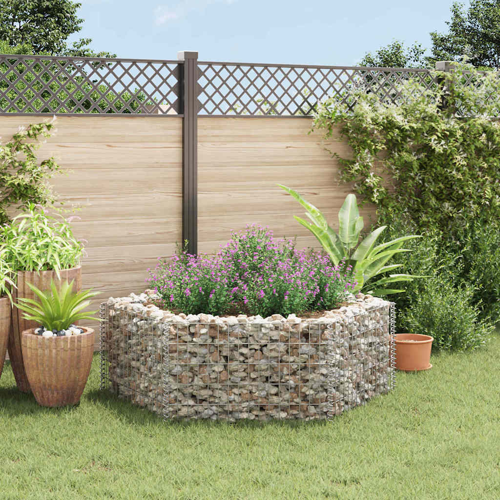 VidaXL Gabione -Planzer vermehrte sechseckige 160x140x50 cm