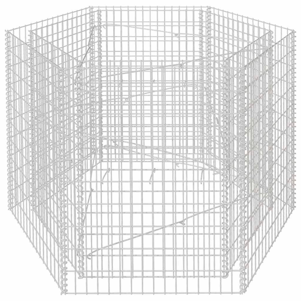 Vidaxl gabion plantenbak verhoogd zeshoekig 160x140x100 cm