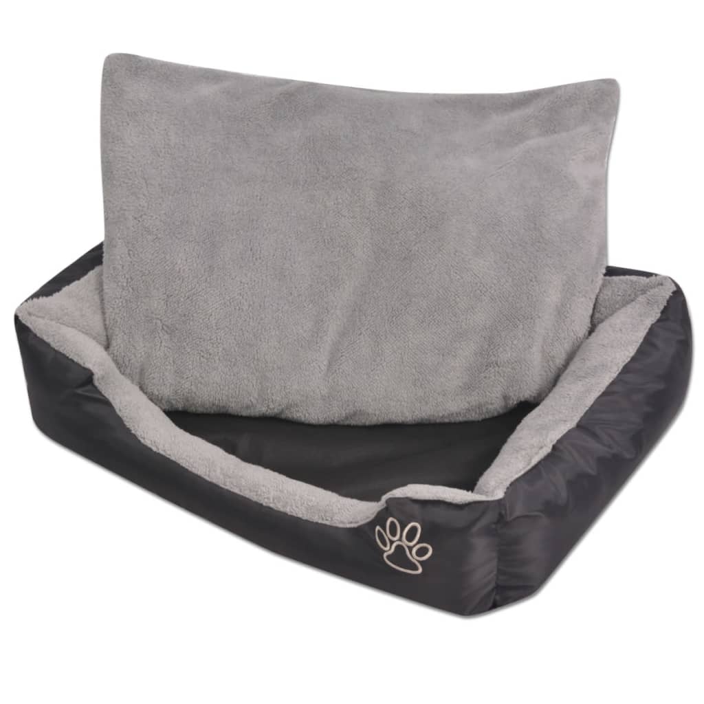 VidaXL Hundebett mit gepolstertem Kissen, Größe XXL, Schwarz
