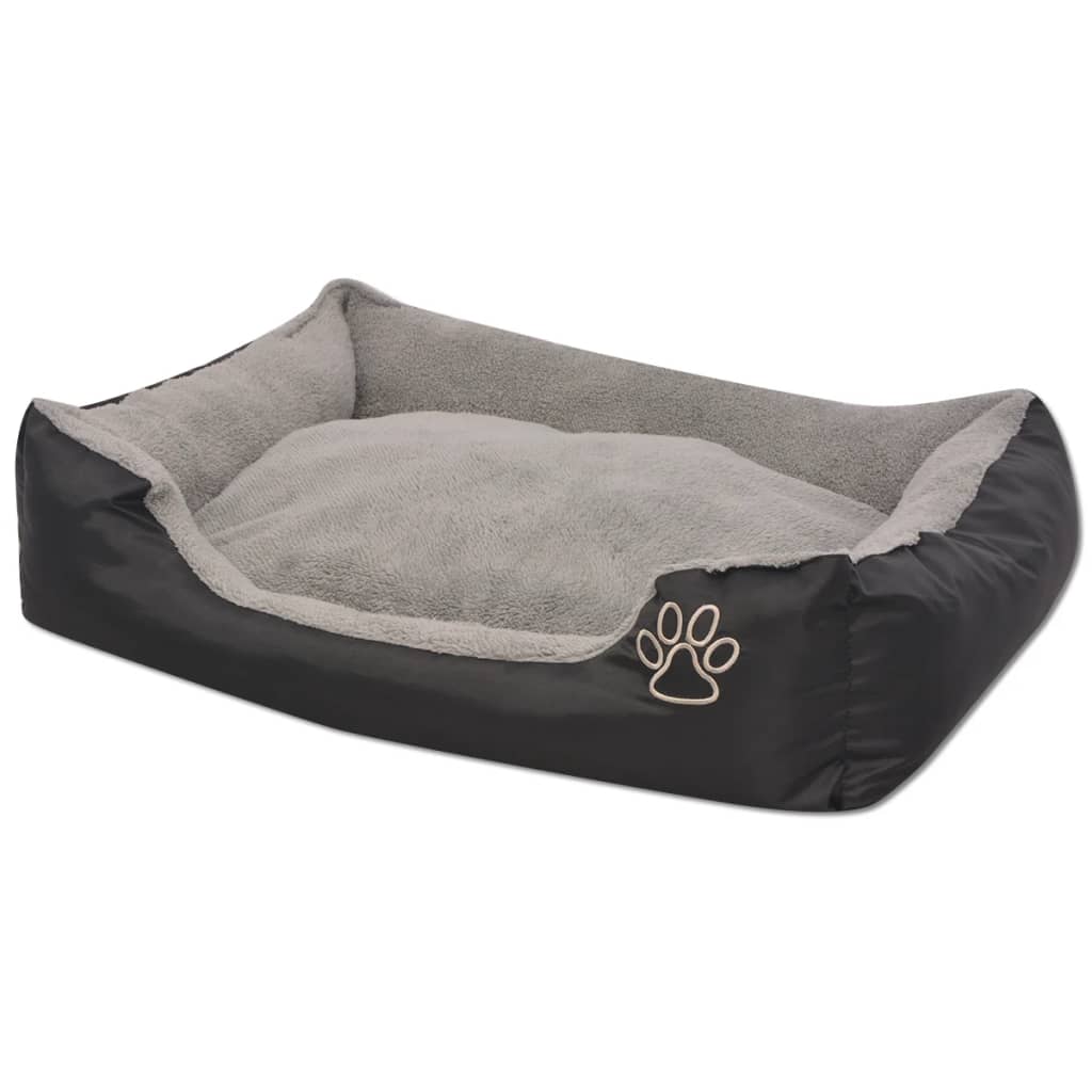 VidaXL Hundebett mit gepolstertem Kissen, Größe XXL, Schwarz