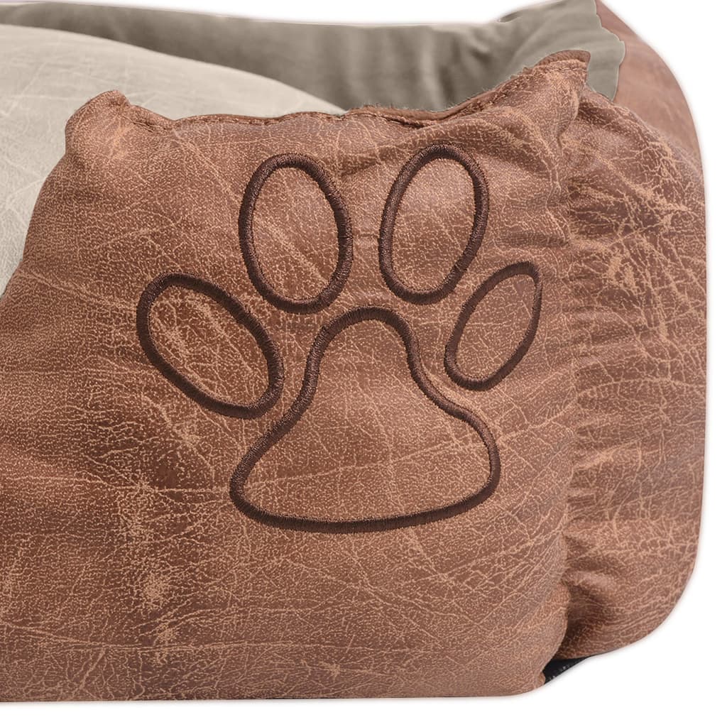 VidaXL Hundebettkissen aus PU-Kunstleder, Größe XL, Beige