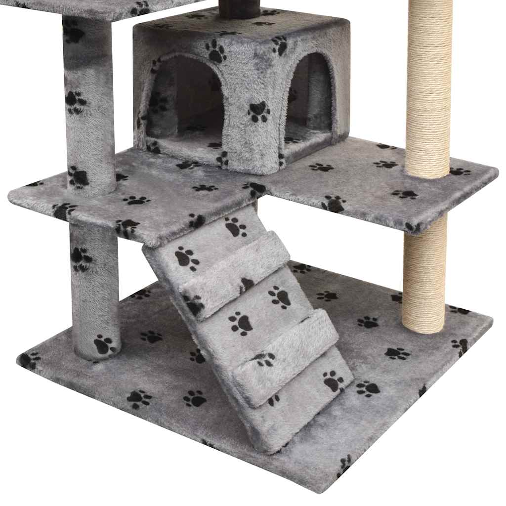 Vidaxl kattenkrabpaal met sisal krabpalen 125 cm pootafdrukken grijs