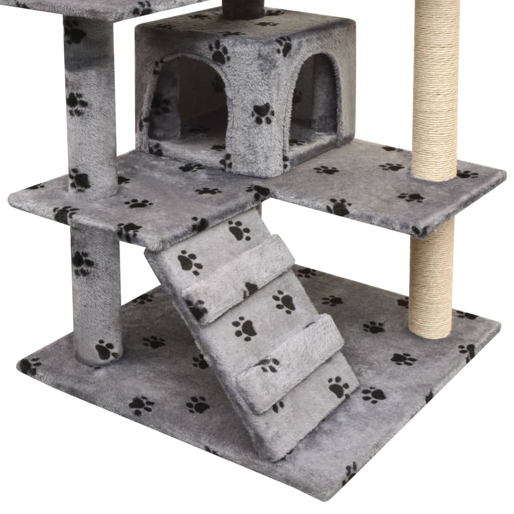 Vidaxl kattenkrabpaal met sisal krabpalen 125 cm pootafdrukken grijs