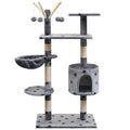 Vidaxl -Katzenkratzerpost mit Sisal -Kratzern 125 cm Pfotenabdruck Grau