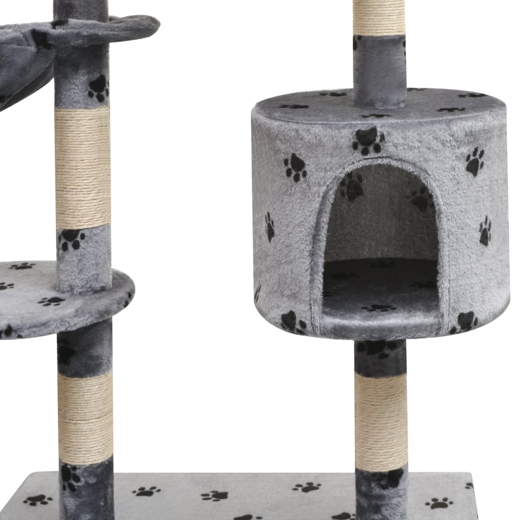 Vidaxl -Katzenkratzerpost mit Sisal -Kratzern 125 cm Pfotenabdruck Grau