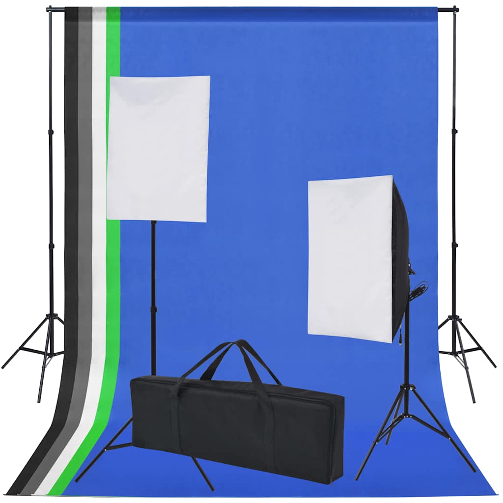 Vidaxl Fotostudio-Set mit 5 verschiedenen Hintergründen und 2 Softboxen