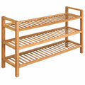 VidaXL -Schuhregal mit 3 Regalen 100x27x60 cm Massive Eiche