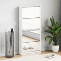 Vidaxl schoenenkast met 4 spiegels 63x17x134 cm wit