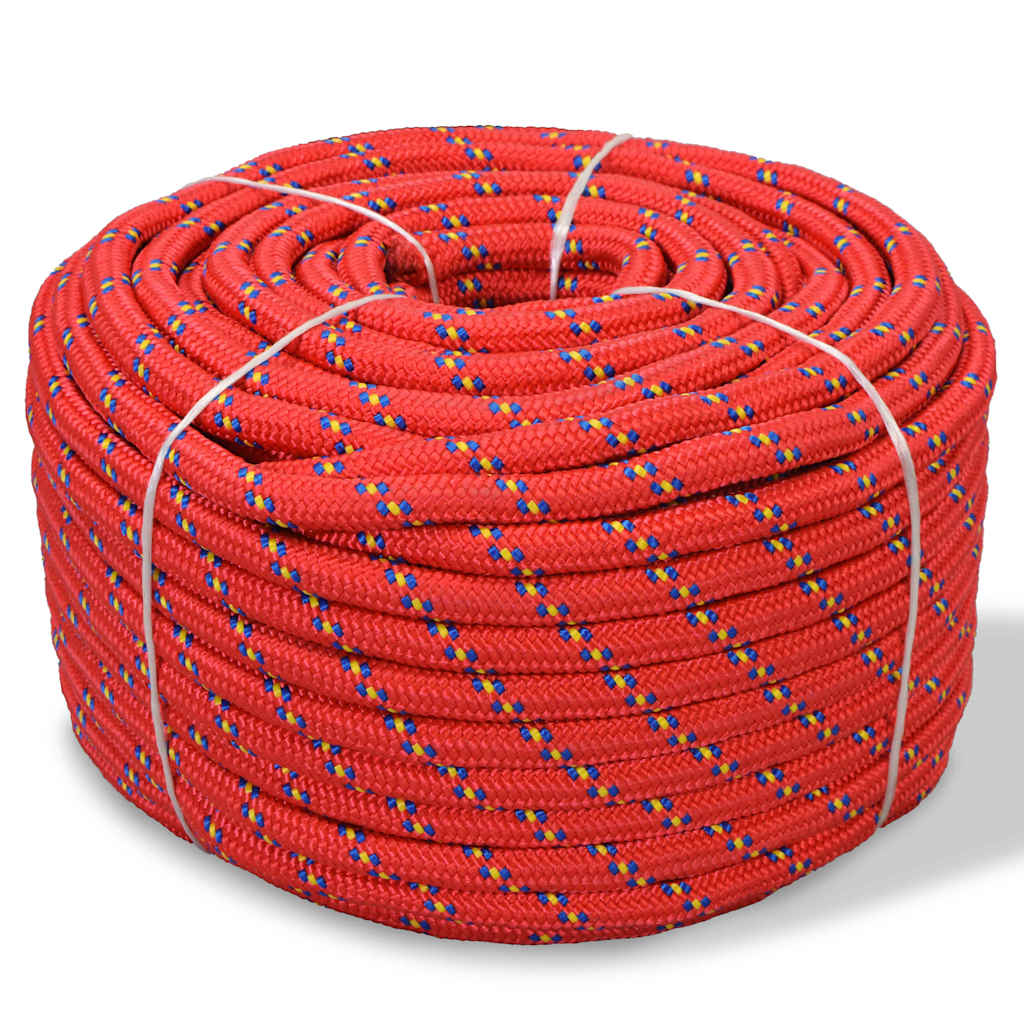 VidaXL Bootsseil 12 mm 50 m Polypropylen Rot