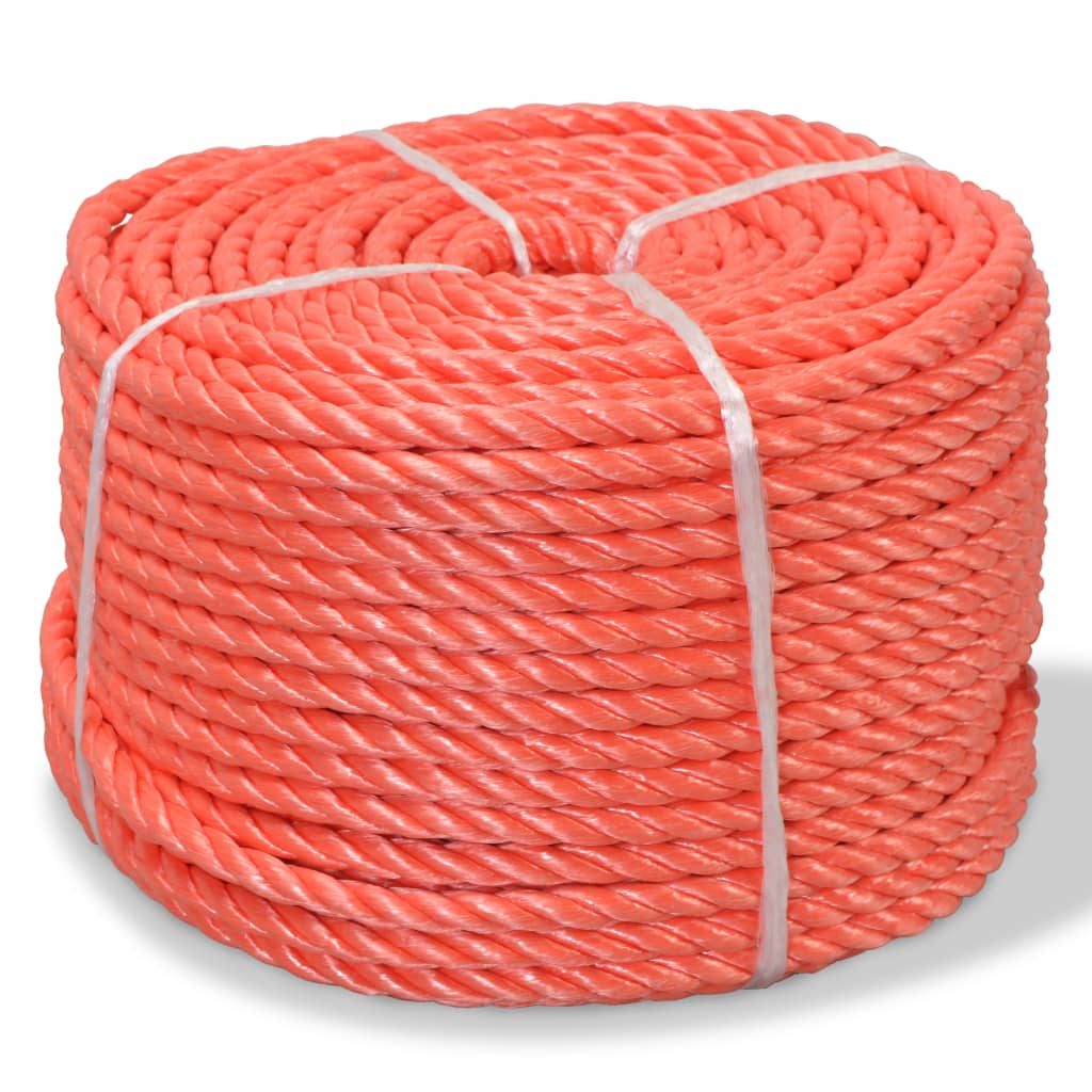 VidaXL gedrehtes Seil 10 mm 100 m Polypropylen Orange