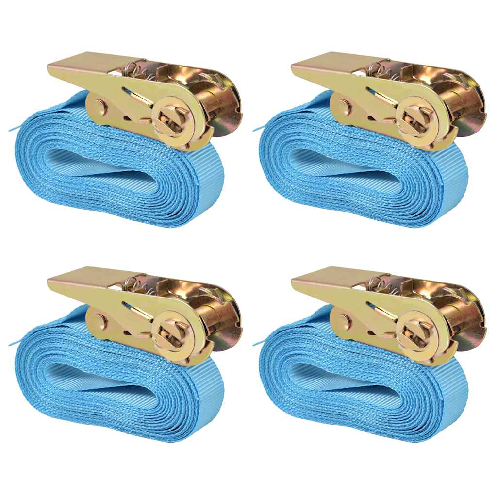 VidaXL Zurrgurte 0,8 Tonnen 6 m x 25 mm Blau 4 Stück