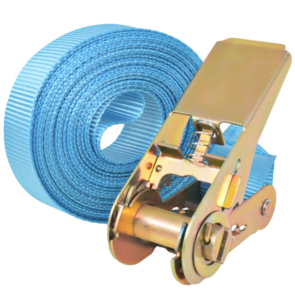 VidaXL Zurrgurte 0,8 Tonnen 4 m x 25 mm Blau 10 Stück