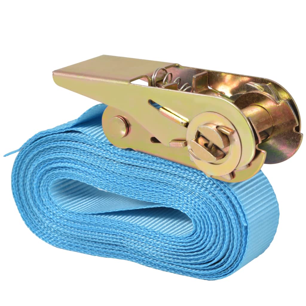 VidaXL Zurrgurte 0,8 Tonnen 4 m x 25 mm Blau 10 Stück