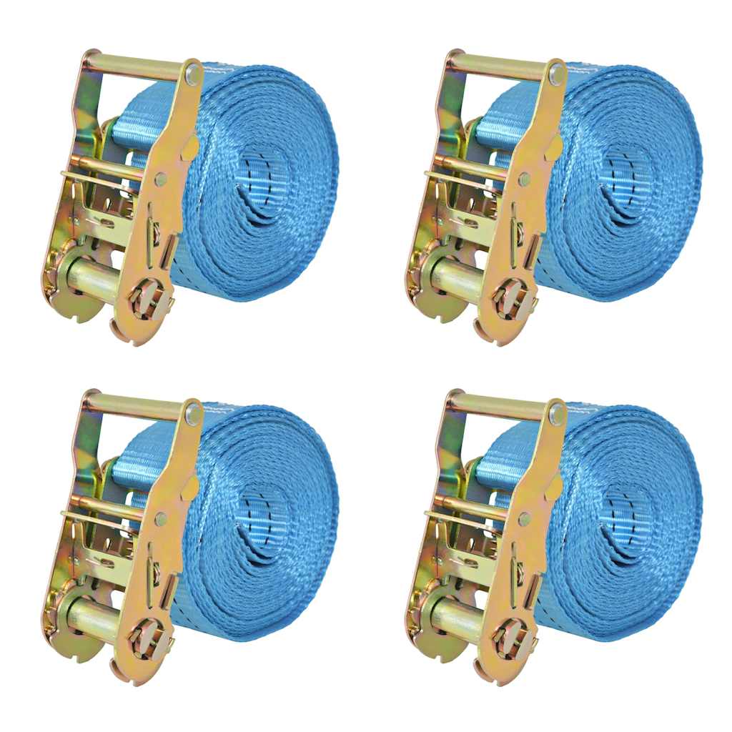 VidaXL Zurrgurte 2 Tonnen 6 m x 38 mm Blau 4 Stück