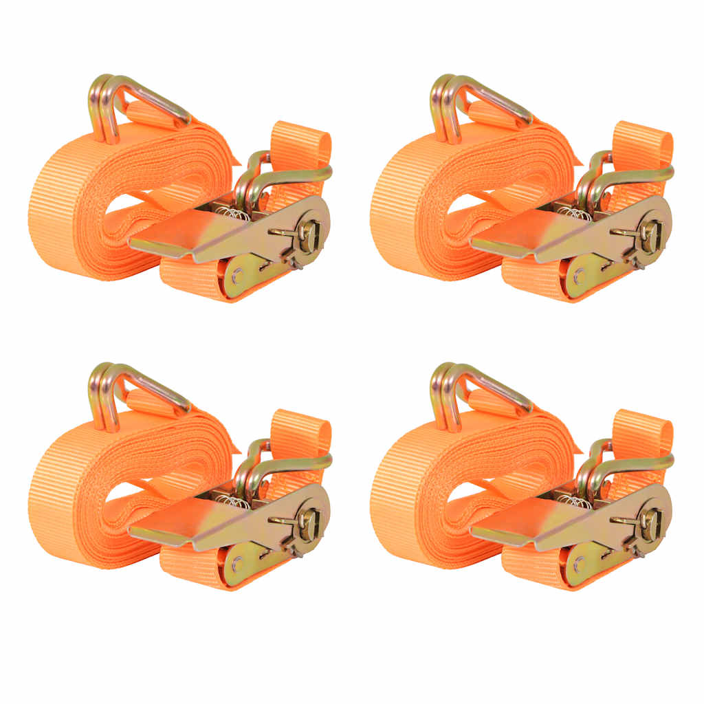 VidaXL Spanngurte 0,4 Tonnen 6 m x 25 mm Orange 4 Stück