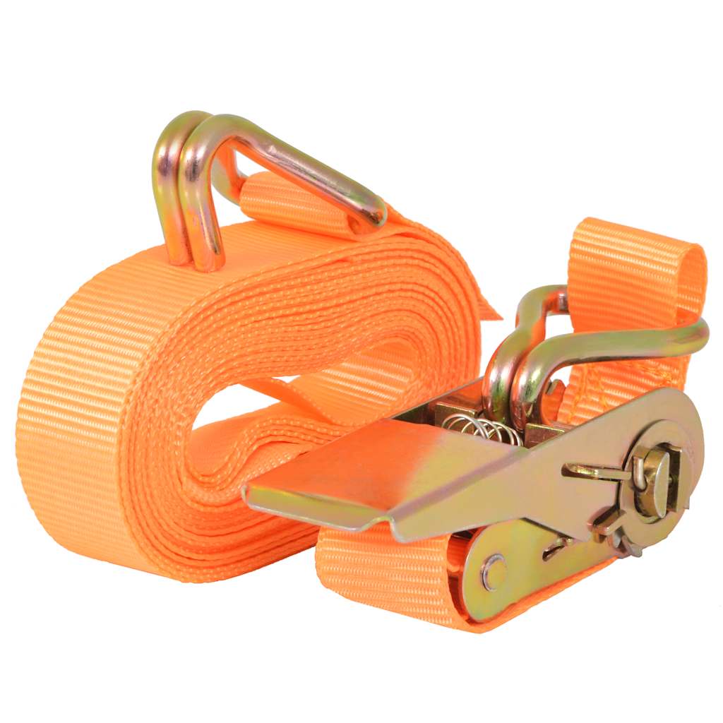 VidaXL Spanngurte 0,4 Tonnen 6 m x 25 mm Orange 4 Stück