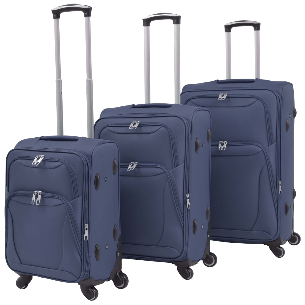 VidaXL Trolley-Set, Marineblau, 3-teilig