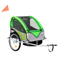 Vidaxl fietstrailer en kinderwagen 2-in-1 groen en grijs