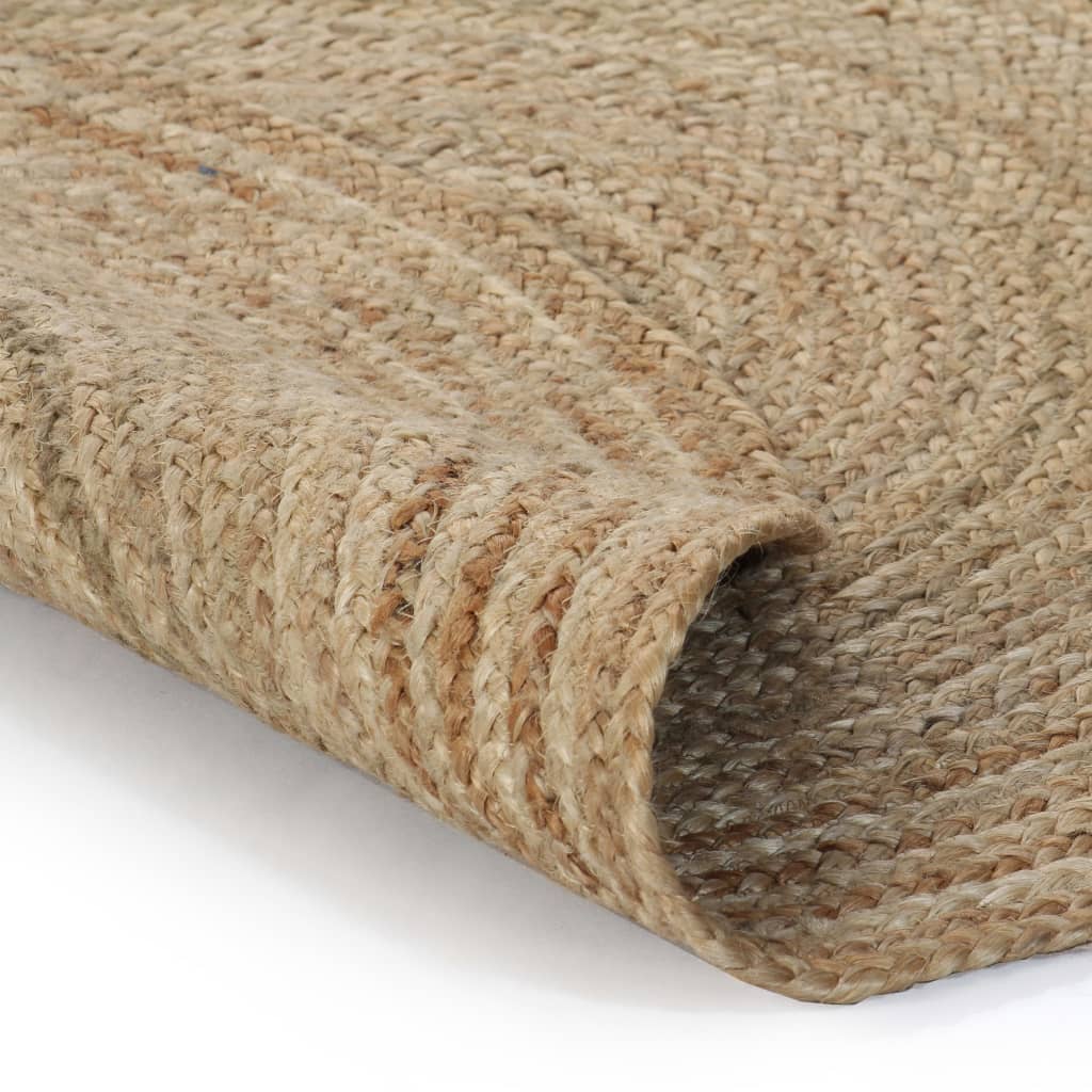VidaXL Tapijt rond 90 cm gevlochten jute