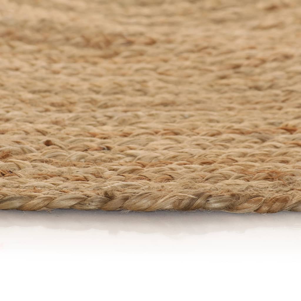 VidaXL Tapijt rond 150 cm gevlochten jute