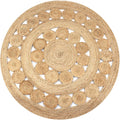 VidaXL Design Runder Teppich 120 cm Geflochtene Jute