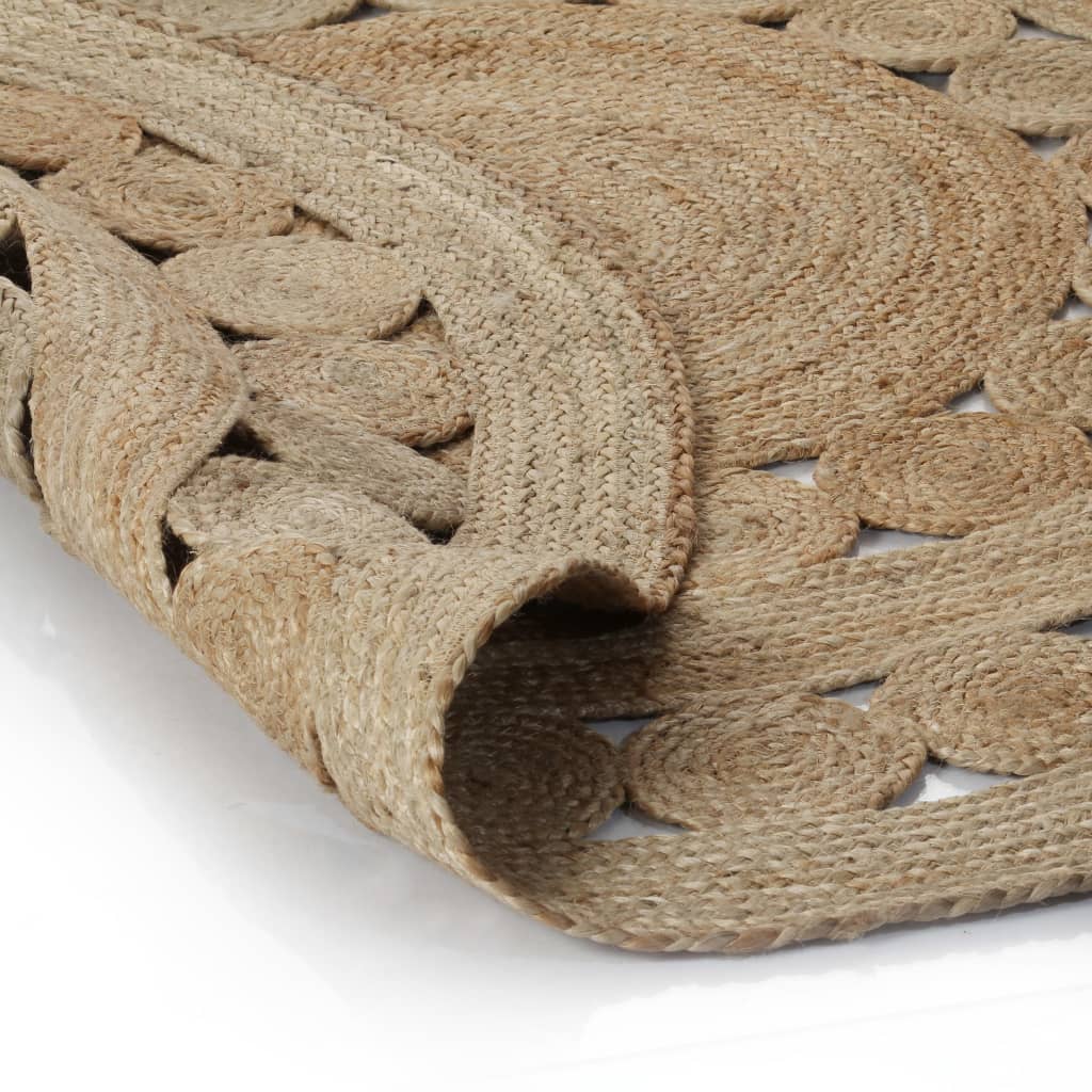 VidaXL Design Runder Teppich 120 cm Geflochtene Jute