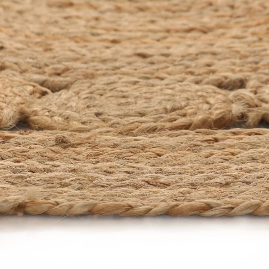 VidaXL Design Runder Teppich 120 cm Geflochtene Jute