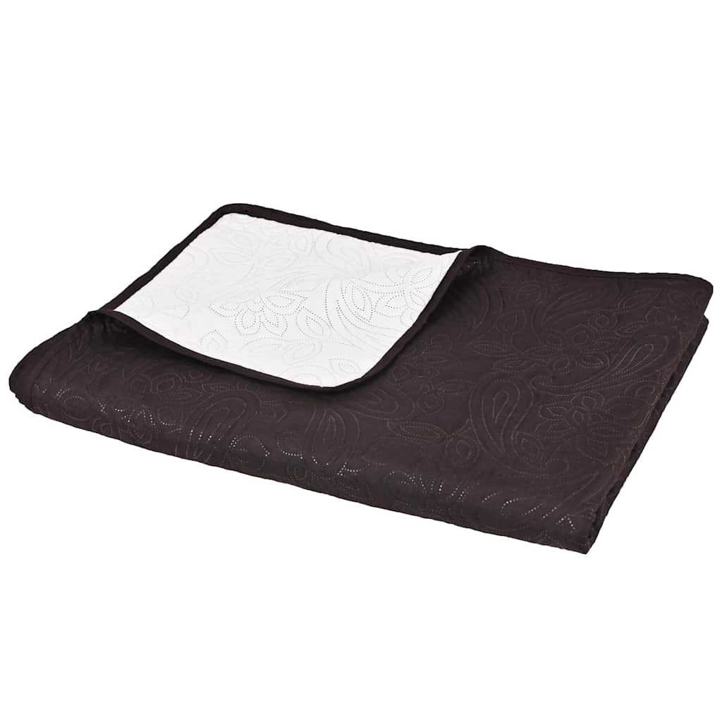 VidaXL Doppelseitige Tagesdecke 230x260 cm, gesteppt, Creme und Braun