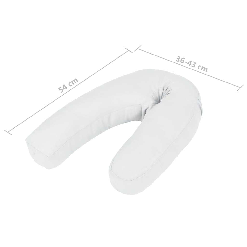 VidaXL Schwangerschaftskissen J-förmig 54x (36-43) cm weiß