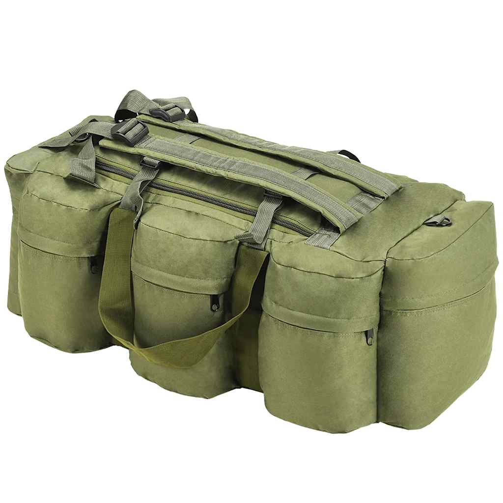 VidaXL 3-in-1 Reisetasche im Army-Stil, 90 l, Olivgrün