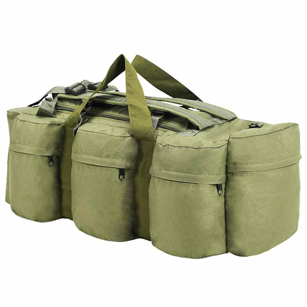 VidaXL 3-in-1 Reisetasche im Army-Stil, 90 l, Olivgrün