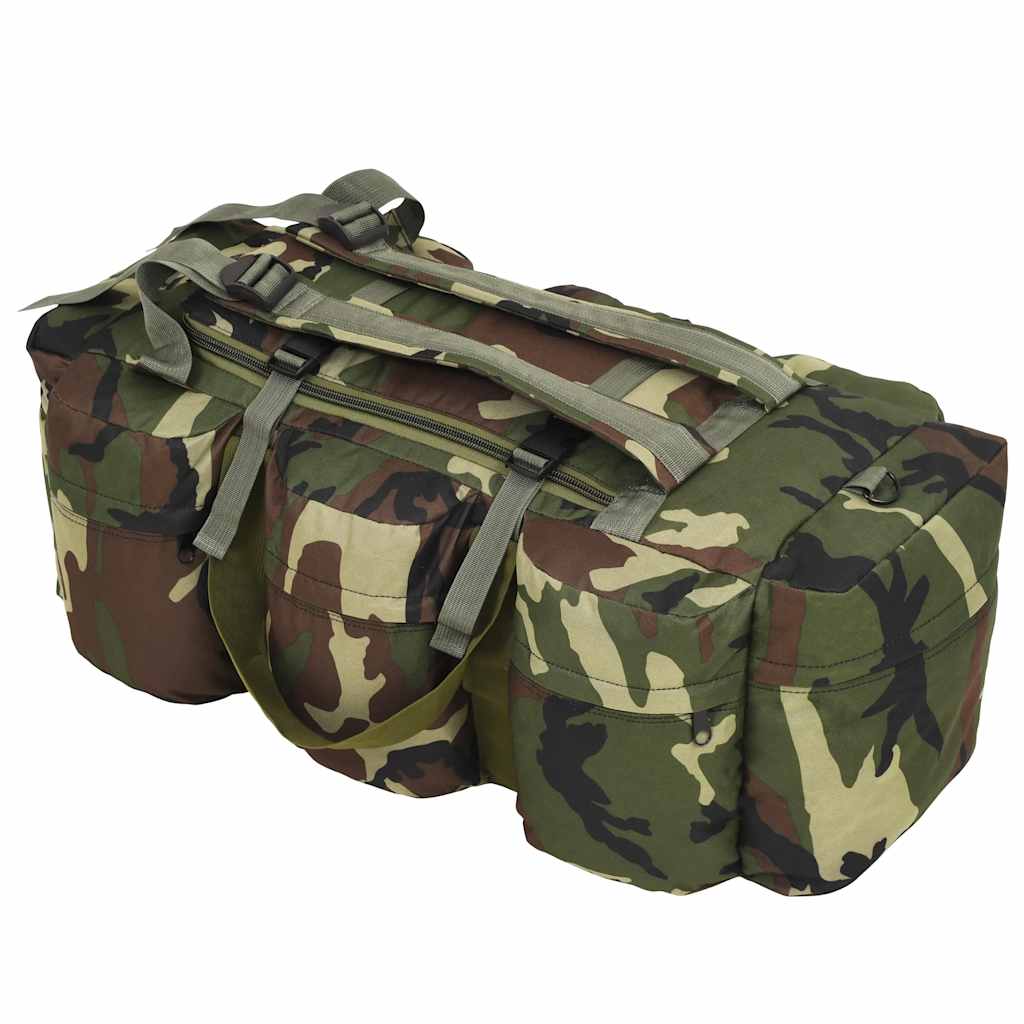 VidaXL 3-in-1 Reisetasche im Armeestil, 90 l, Tarnmuster