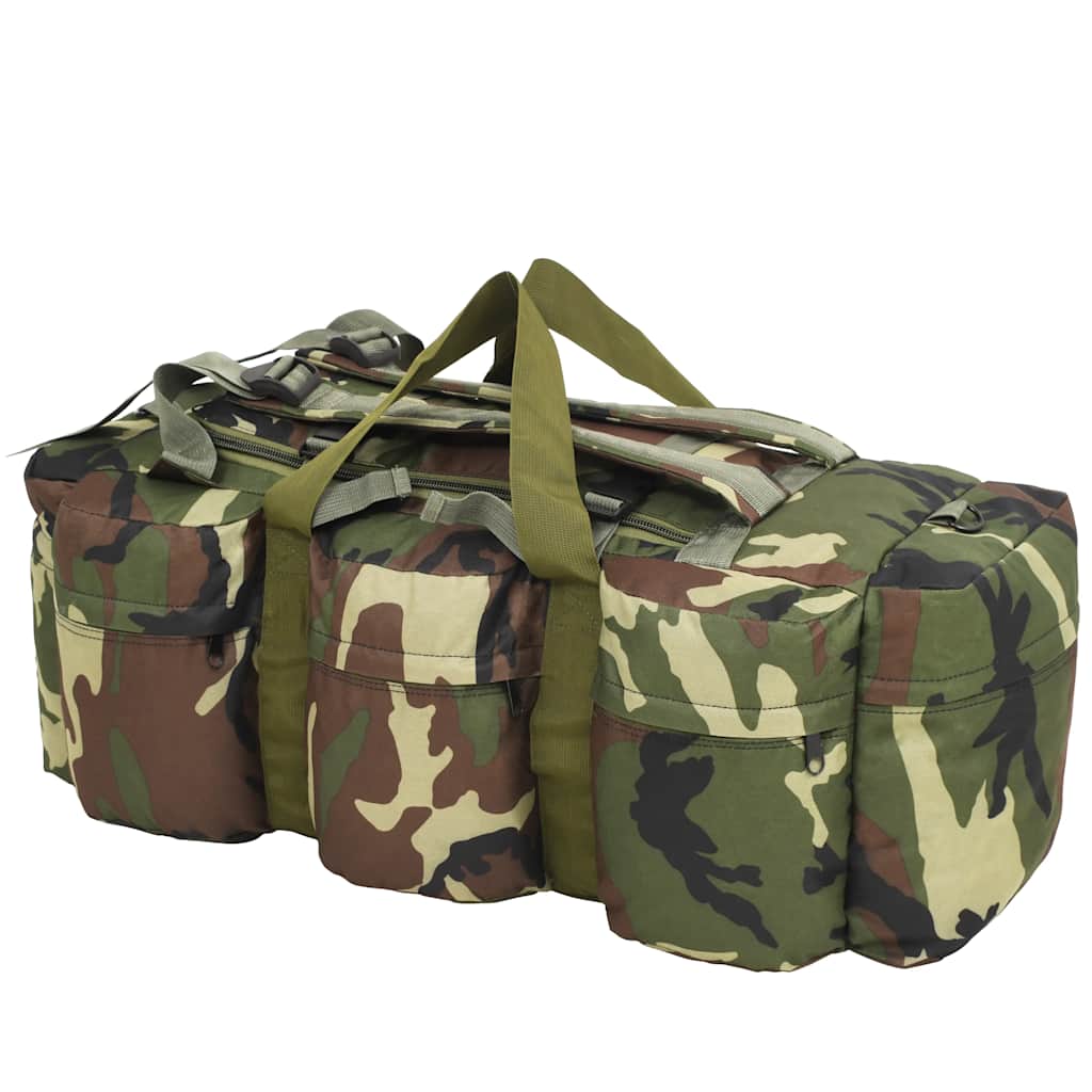 VidaXL 3-in-1 Reisetasche im Armeestil, 90 l, Tarnmuster
