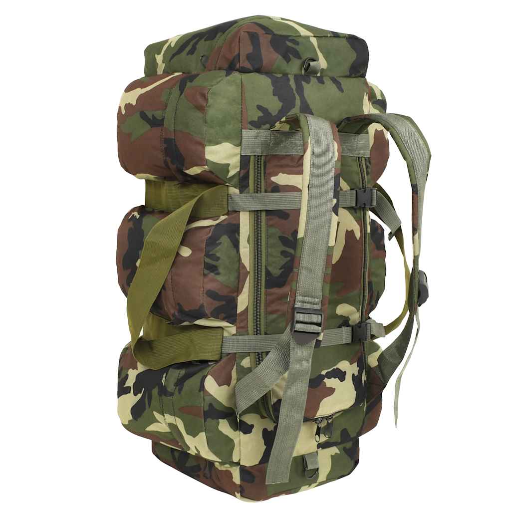 VidaXL 3-in-1 Reisetasche im Armeestil, 90 l, Tarnmuster