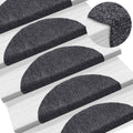 VidaXL Selbstklebende Treppenmatten 56 x 17 x 3 cm Nadelfilz Dunkelgrau 15 Stück