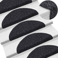 VidaXL Selbstklebende Treppenmatten 56x17x3 cm Nadelfilz Schwarz 15 Stück