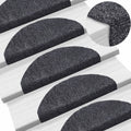 VidaXL Selbstklebende Treppenmatten 65x21x4 cm Nadelfilz Dunkelgrau 15 Stück