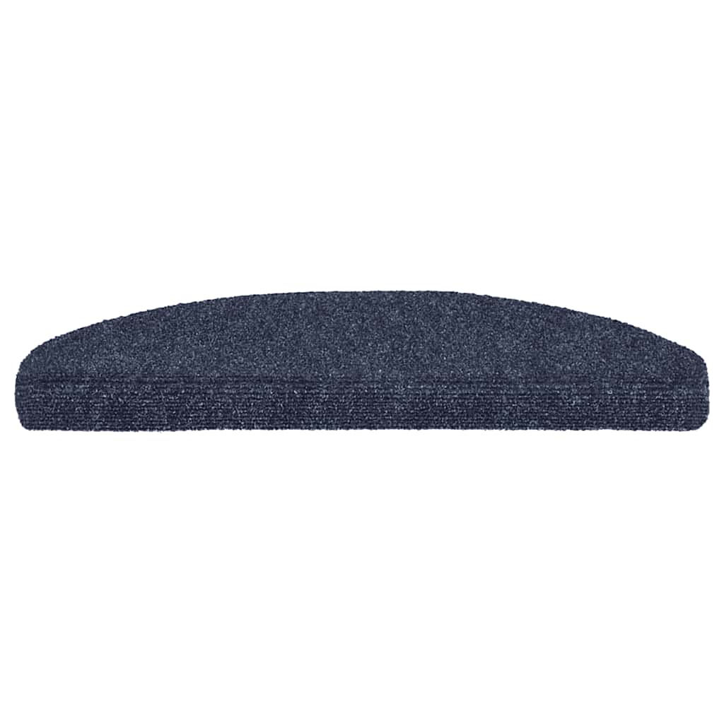Vidaxl trapmatten zelfklevend 15 stuks 65x21x4 cm blauw halfrond groot