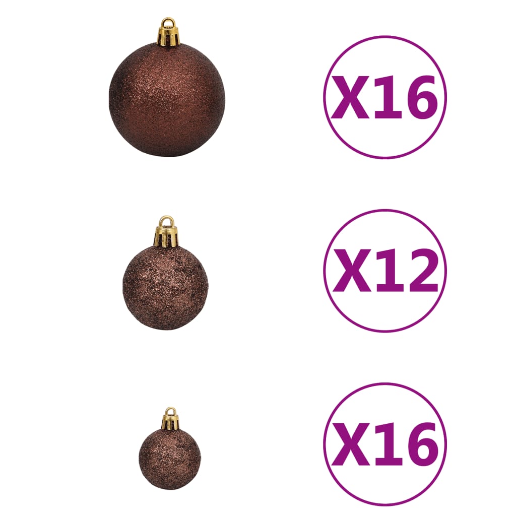 VidaXL 100-teiliges Weihnachtskugel-Set 3 4 6 cm braun bronze goldfarben