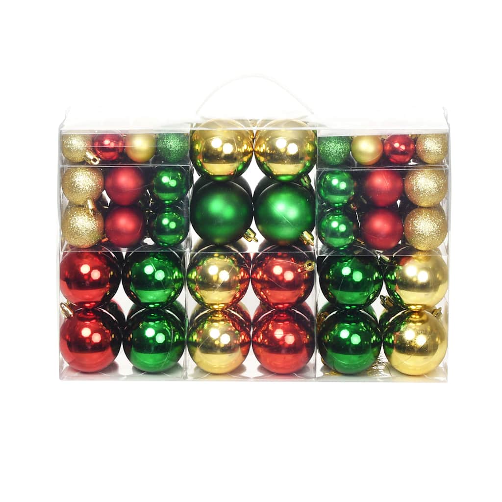 VidaXL Weihnachtskugeln, 100 Stück, rot, gold, grün