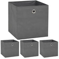 Vidaxl opbergboxen 4 st 32x32x32 cm nonwoven stof grijs