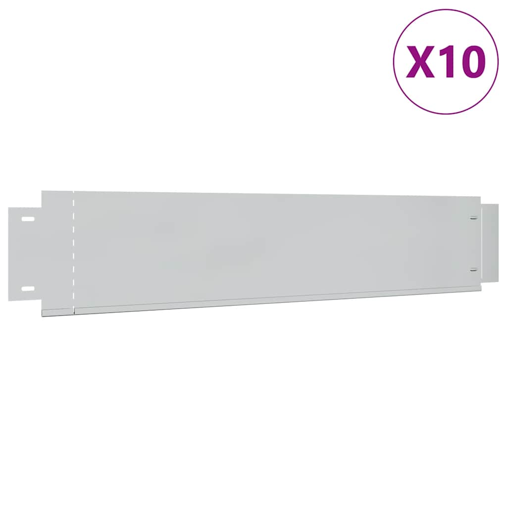 Vidaxl grasboorden 10 st 100x20 cm gegalvaniseerd staal