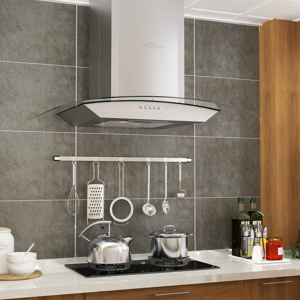 Vidaxl wandafzuigkap 756 m³ u led 60 cm roestvrij staal