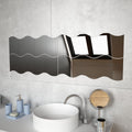 VidaXL Wandspiegel, wellenförmig, 4 Stück, 60 x 18,5 cm, Glas