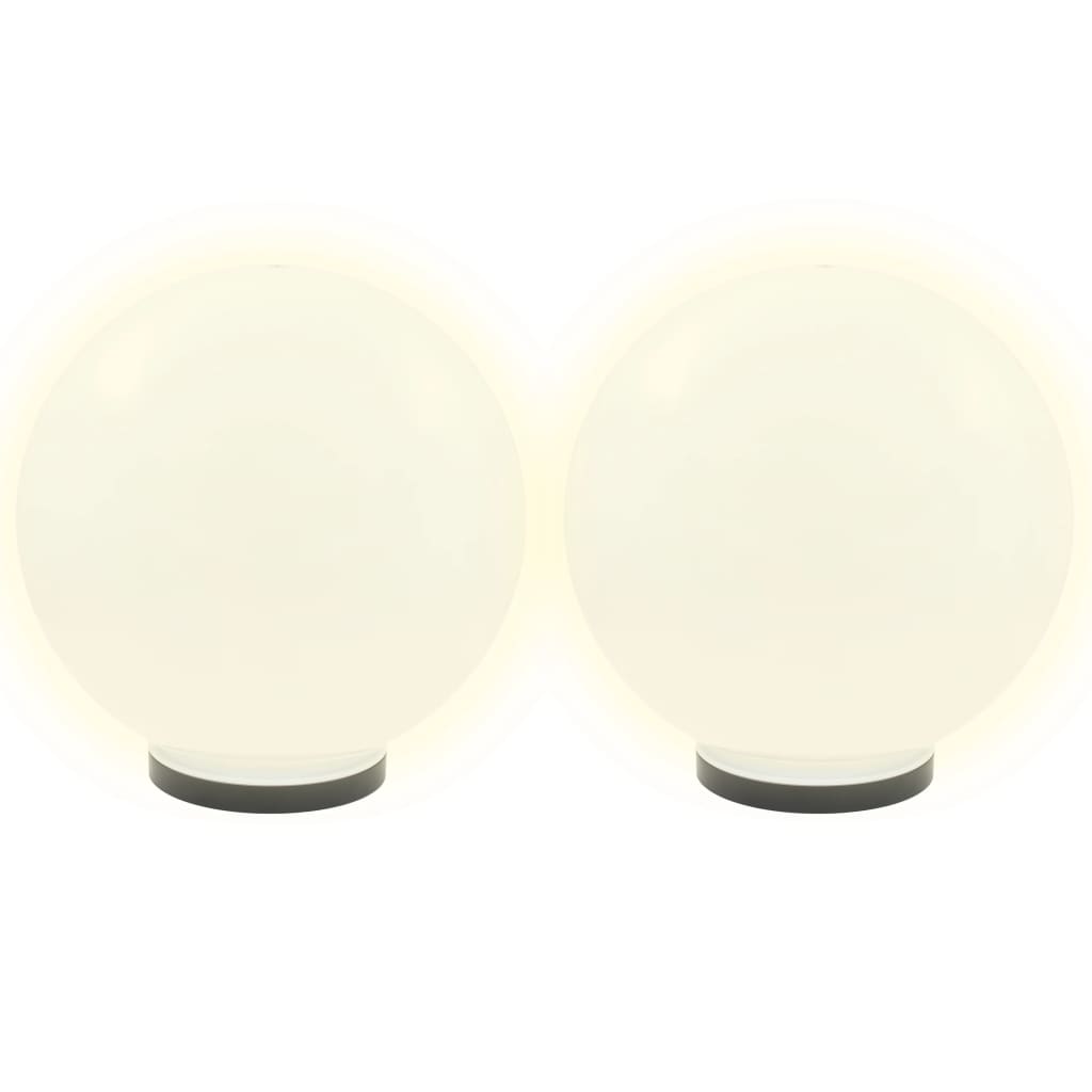 VidaXL LED-Globelampen, 2 Stück, rund, 40 cm, PMMA