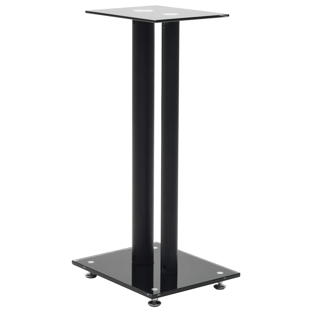 VidaXL Lautsprecherstandards Säulendesign Temperiertes Glas schwarz 2 Stk