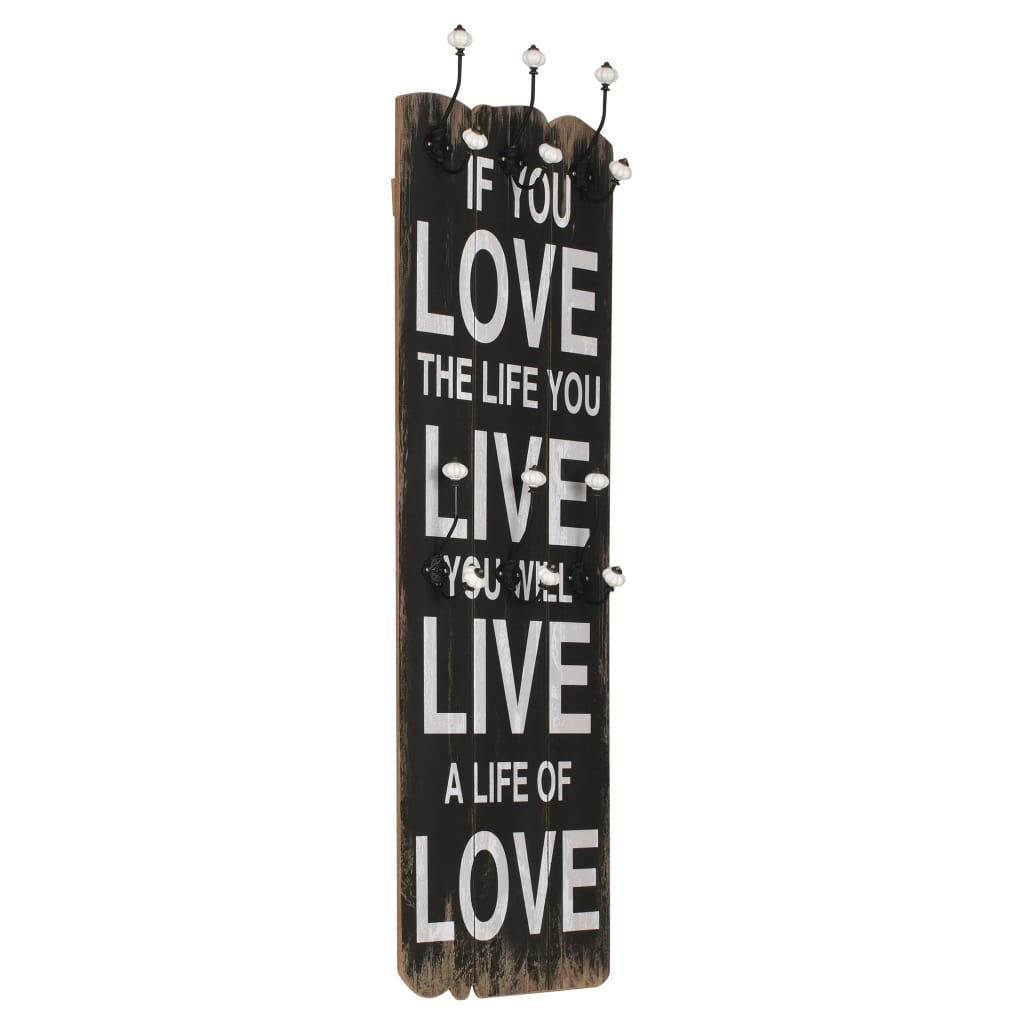 Vidaxxl - Wandbedeckungsregal mit 6 Haken Live Live 120x40 cm