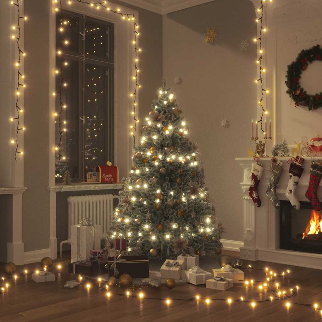 VidaXL Lichterkette mit 600 LEDs und 8 Lichteffekten, IP44, 60 m, Warmweiß