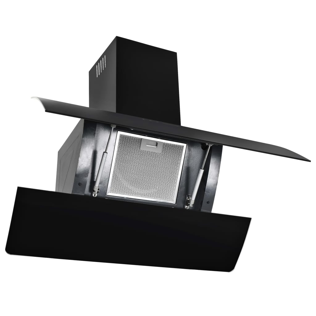 VidaXL Wandextraktionshaube 756 m³ U 90 cm Edelstahl schwarz