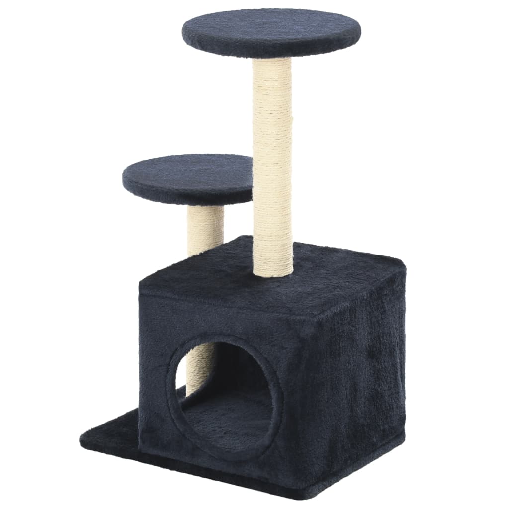 VidaXL Katzenkratzbaum mit Sisal-Kratzstämmen 60 cm Dunkelblau